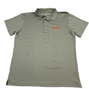 MIZZEN + MAIN Mens L Shirt Polo Performance Golf Gray Short Sleeve‎ Capital One